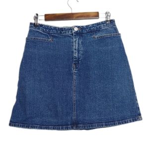 Tommy Hilfiger Women's Medium Wash Blue Jean A Line Mini Skirt Size Small